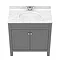 Trafalgar 810mm Grey Vanity Unit with White Marble Basin Top Newest Large Image