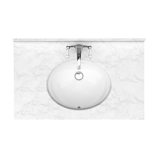 Trafalgar 810mm Grey Vanity Unit with White Marble Basin Top Profile Large Image