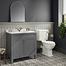 Trafalgar 810mm Grey Vanity Unit with White Marble Basin Top  Feature Large Image