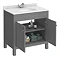 Trafalgar 810mm Grey Vanity Unit with White Marble Basin Top  Standard Large Image