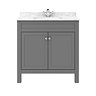 Trafalgar 810mm Grey Vanity Unit with White Marble Basin Top  In Bathroom Large Image