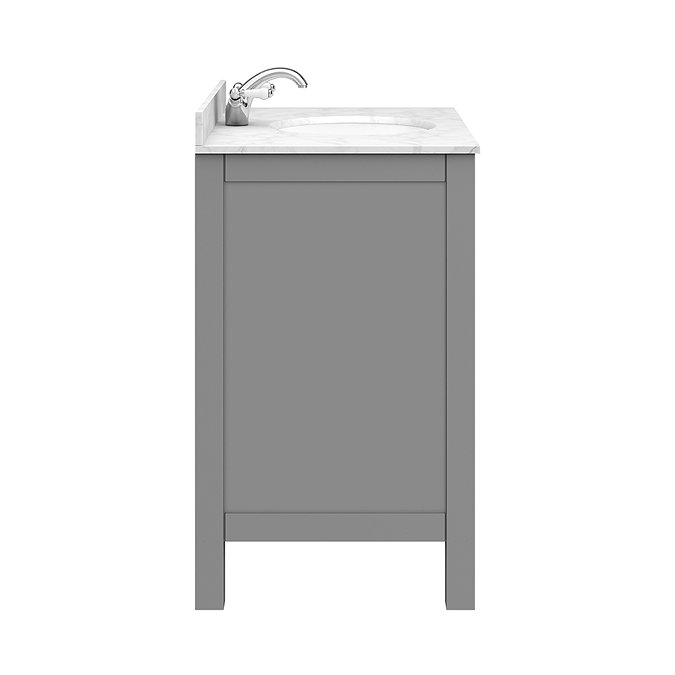Trafalgar 810mm Grey Vanity Unit with White Marble Basin Top additional Large Image