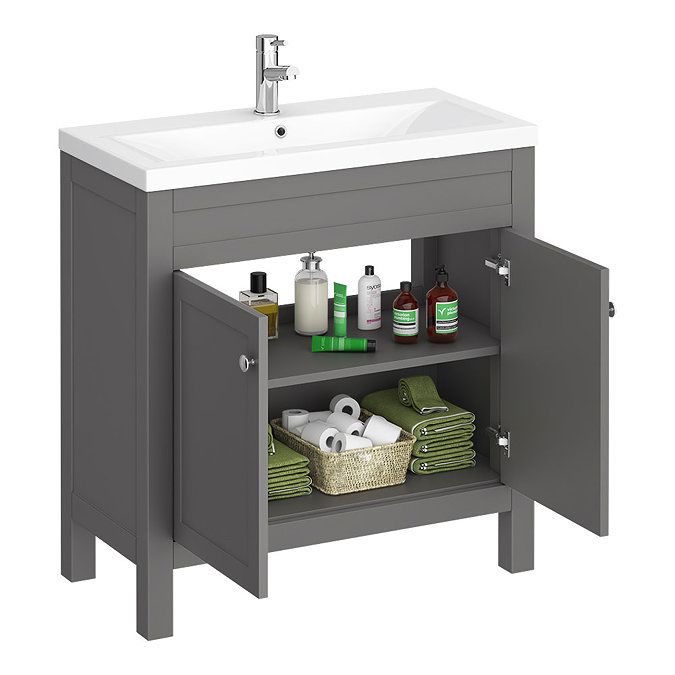Trafalgar 810mm Grey Vanity Unit Feature Large Image