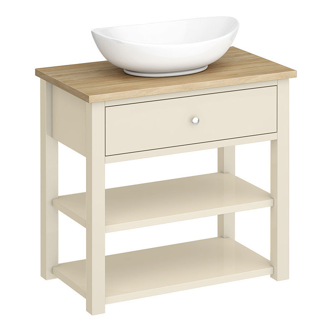 Trafalgar 840mm Cream Countertop Vanity Unit and Oval Basin  Profile Large Image