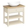 Trafalgar 840mm Cream Countertop Vanity Unit and Oval Basin  Profile Large Image