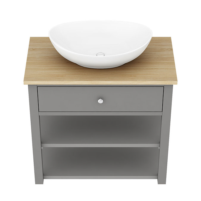 Trafalgar Countertop Basin Unit - Grey - 840mm with Oval Basin  Standard Large Image