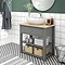 Trafalgar 840mm Grey Countertop Vanity Unit and Oval Basin Large Image