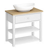 Trafalgar 840mm White Countertop Vanity Unit and Oval Basin Feature Large Image