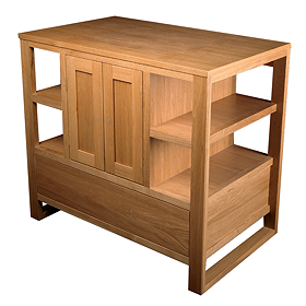 Trafalgar 900mm Solid Oak Floor Standing Countertop Vanity Unit - Undrilled