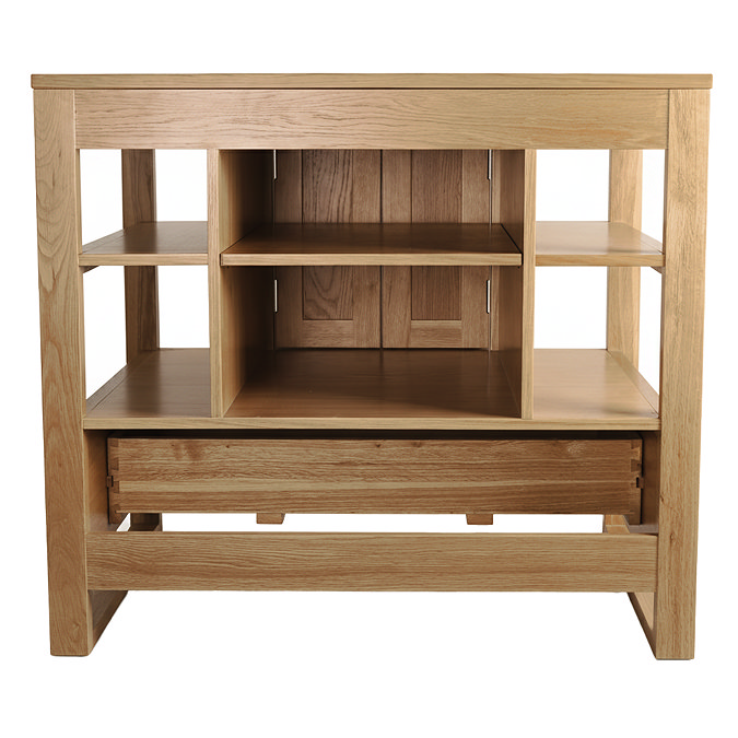 Trafalgar 900mm Solid Oak Floor Standing Countertop Vanity Unit with Brushed Brass Handles