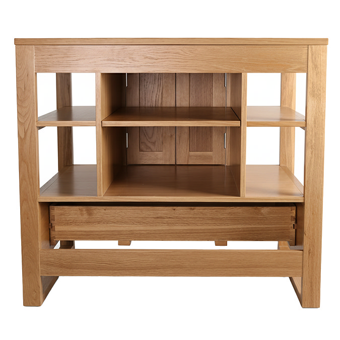 Trafalgar 900mm Solid Oak Floor Standing Countertop Vanity Unit with Chrome Handles
