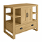 Trafalgar 900mm Solid Oak Floor Standing Countertop Vanity Unit with Matt Black Handles