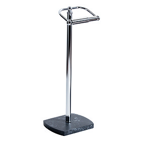 Trafalgar Anthracite Marble Effect Freestanding Toilet Roll Holder Large Image