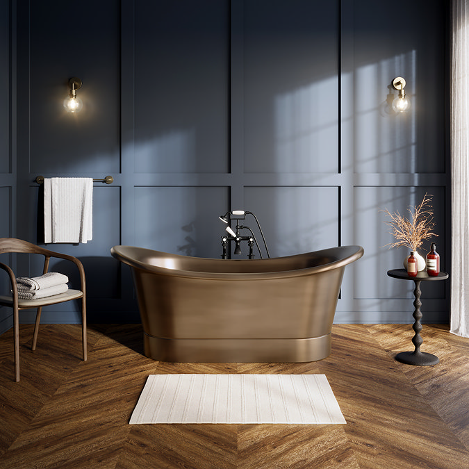 Trafalgar Antique Brass 1700 x 710mm Double Ended Roll Top Slipper Bath