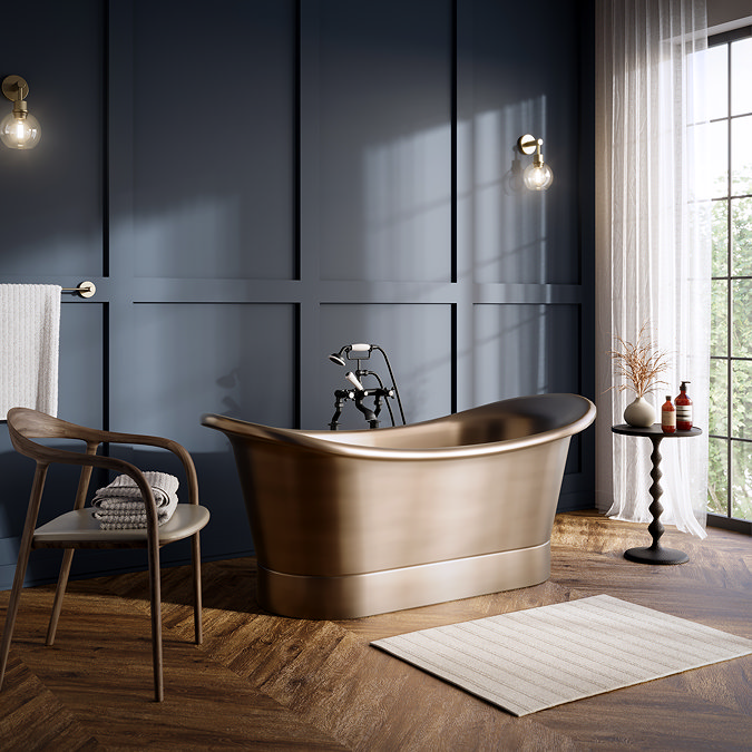 Trafalgar Antique Brass 1700 x 710mm Double Ended Roll Top Slipper Bath