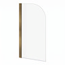 Trafalgar Antique Brass 6mm Glass Pivot Bath Screen - Curved Top