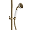 Trafalgar Antique Brass Dual Exposed Shower Valve with Rigid Riser Kit, 200mm Round Apron Head, Handshower & Diverter