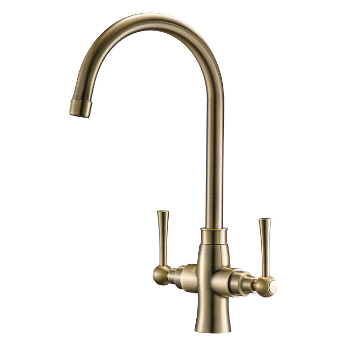 Bower Trafalgar Dual Lever Kitchen Mixer Tap - Antique Brass