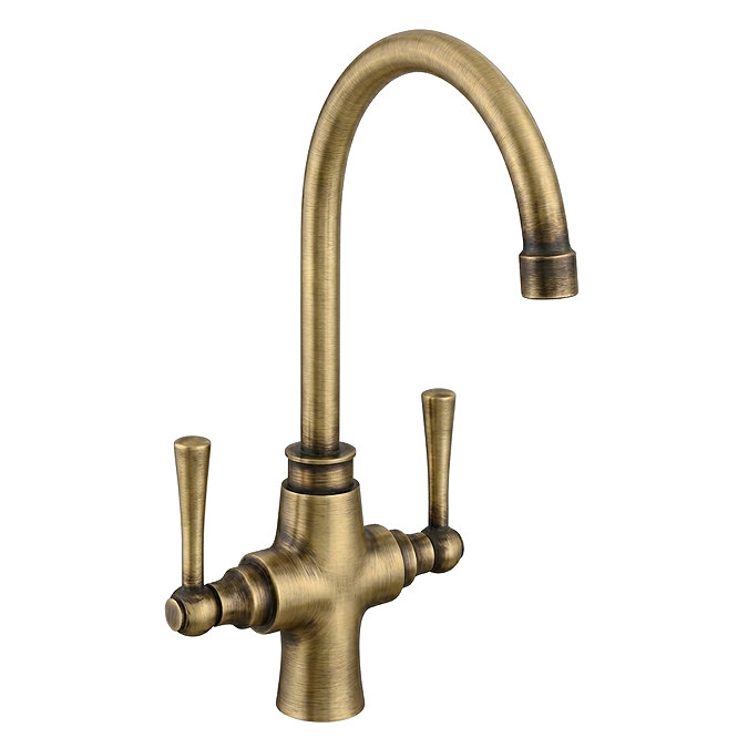 Bower Trafalgar Dual Lever Kitchen Mixer Tap - Antique Brass