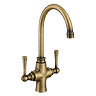 Bower Trafalgar Dual Lever Kitchen Mixer Tap - Antique Brass
