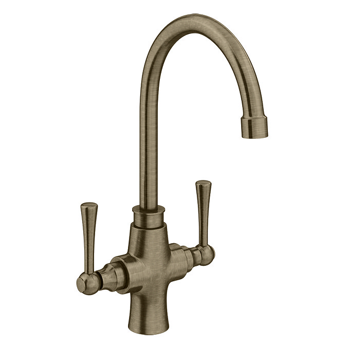 Bower Trafalgar Dual Lever Kitchen Mixer Tap - Antique Brass