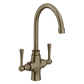 Bower Trafalgar Dual Lever Kitchen Mixer Tap - Antique Brass