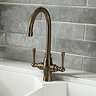 Bower Trafalgar Dual Lever Kitchen Mixer Tap - Antique Brass