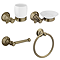Trafalgar Bathroom 4-Piece Accessory Set - Antique Brass