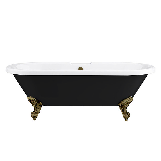 Trafalgar Bathroom Suite - Washstand, Toilet & Roll Top Bath (Antique Brass & Black)