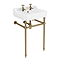 Trafalgar Bathroom Suite - Washstand, Toilet & Roll Top Bath (Antique Brass & Black)
