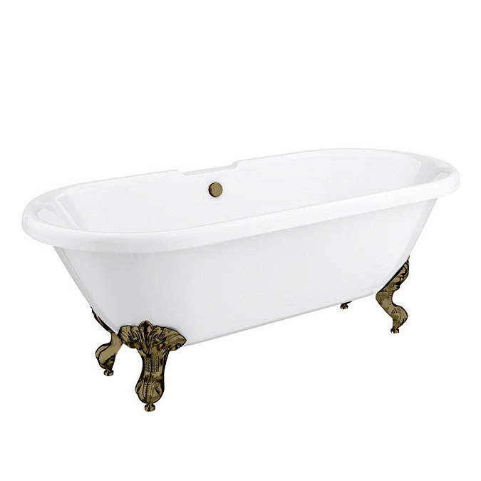Trafalgar Bathroom Suite - Washstand, Toilet & Roll Top Bath (Antique Brass)