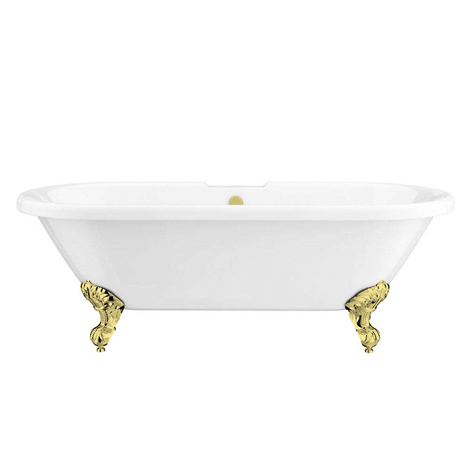 Trafalgar Bathroom Suite - Washstand, Toilet & Roll Top Bath (Brushed Brass)