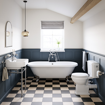 Trafalgar Bathroom Suite - Washstand, Toilet and Bath - Chrome