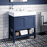 Trafalgar Blue Full Bathroom Suite (WC with 810mm Vanity Unit & 1685 Back To Wall Bath)