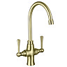 Trafalgar Brushed Brass Kitchen Tap Profile Large Image