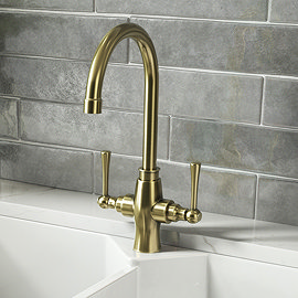 Trafalgar Brushed Brass Kitchen Tap Large Image