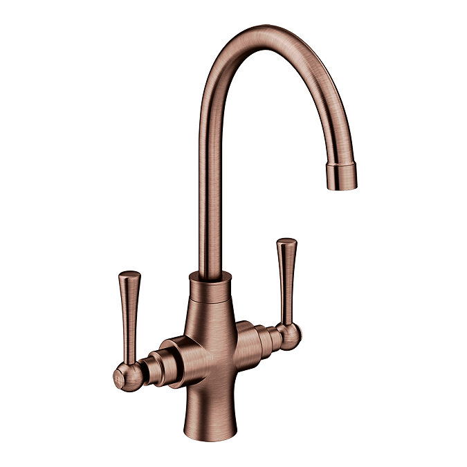 Bower Trafalgar Dual Lever Kitchen Mixer Tap - Brushed Copper