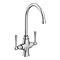 Trafalgar Brushed Nickel Dual Lever Kitchen Mixer Tap  Profile Large Image