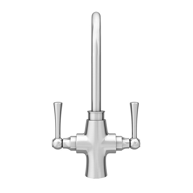 Trafalgar Brushed Nickel Dual Lever Kitchen Mixer Tap  additional Large Image