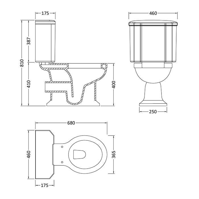 Trafalgar Close Coupled Toilet + Soft Close Seat