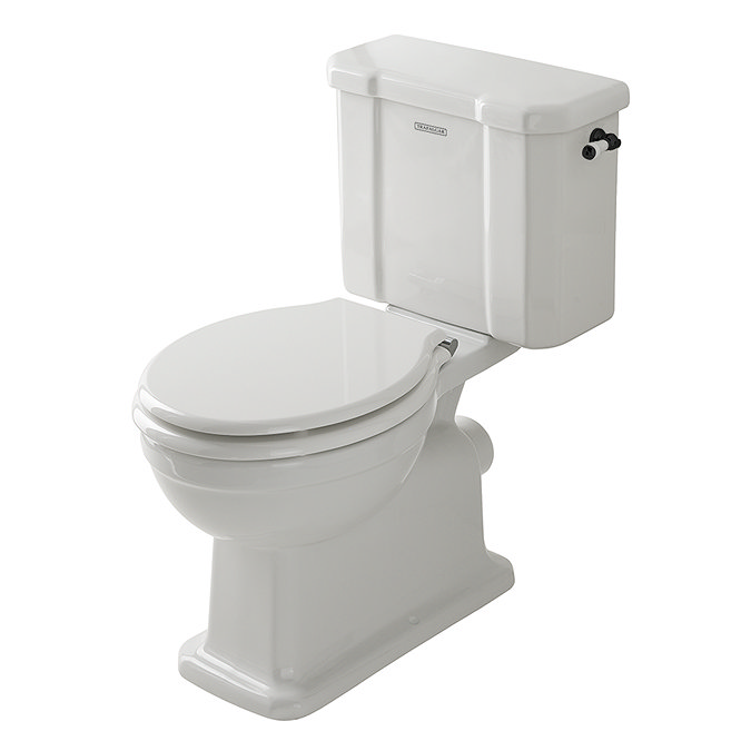 Trafalgar Close Coupled Toilet with Matt Black Flush - Excludes Seat