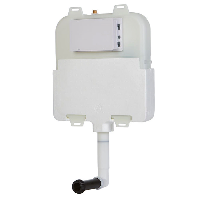 Trafalgar Compact Concealed Dual Flush Cistern with Antique Brass 2-Button Flush Plate