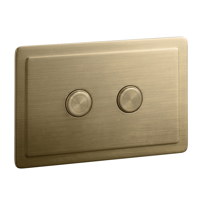 Trafalgar Compact Concealed Dual Flush Cistern with Antique Brass 2-Button Flush Plate