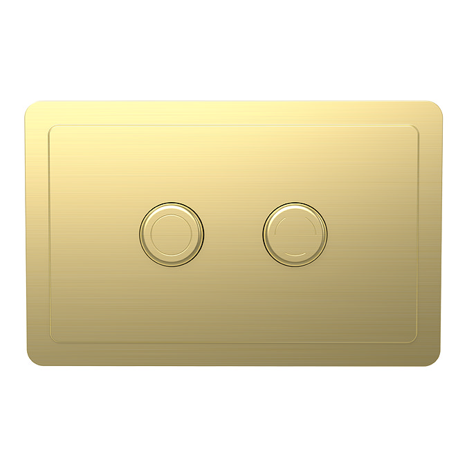 Trafalgar Compact Concealed Dual Flush Cistern with Brushed Brass 2-Button Flush Plate