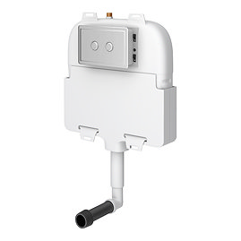 Trafalgar Compact Concealed Dual Flush Cistern with Chrome 2-Button Flush Plate