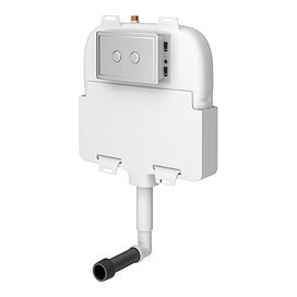 Trafalgar Compact Concealed Dual Flush Cistern with Chrome 2-Button Flush Plate