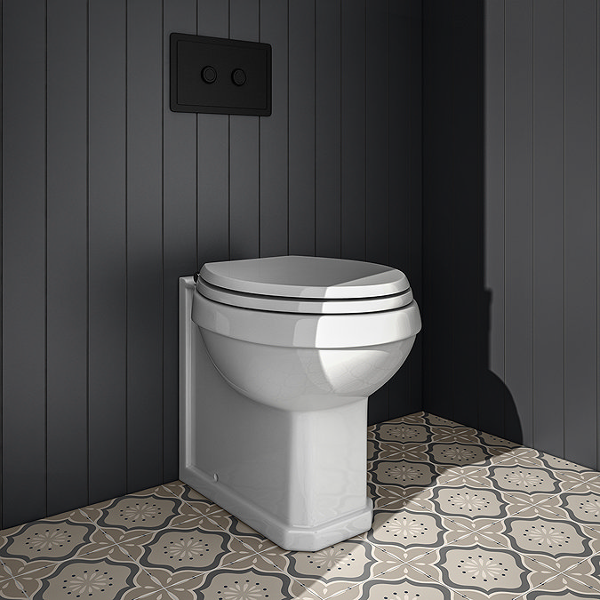 Trafalgar Compact Concealed Dual Flush Cistern with Matt Black 2-Button Flush Plate