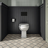 Trafalgar Compact Concealed Dual Flush Cistern with Matt Black 2-Button Flush Plate