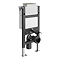 Trafalgar Compact Wall‑Hung Toilet Frame – Top/Front Flush with Dual‑Flush Cistern & Antique Brass 2‑Button Plate