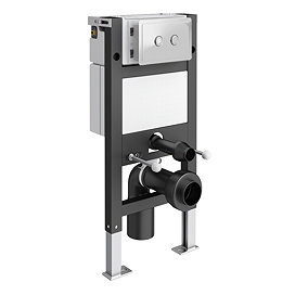 Trafalgar Compact Wall‑Hung Toilet Frame – Top/Front Flush with Dual‑Flush Cistern & Chrome 2‑Button Plate